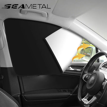 SEAMETAL 2Pcs Magnetic Car Sunshade – UV Block, Anti-Glare, Privacy Curtains