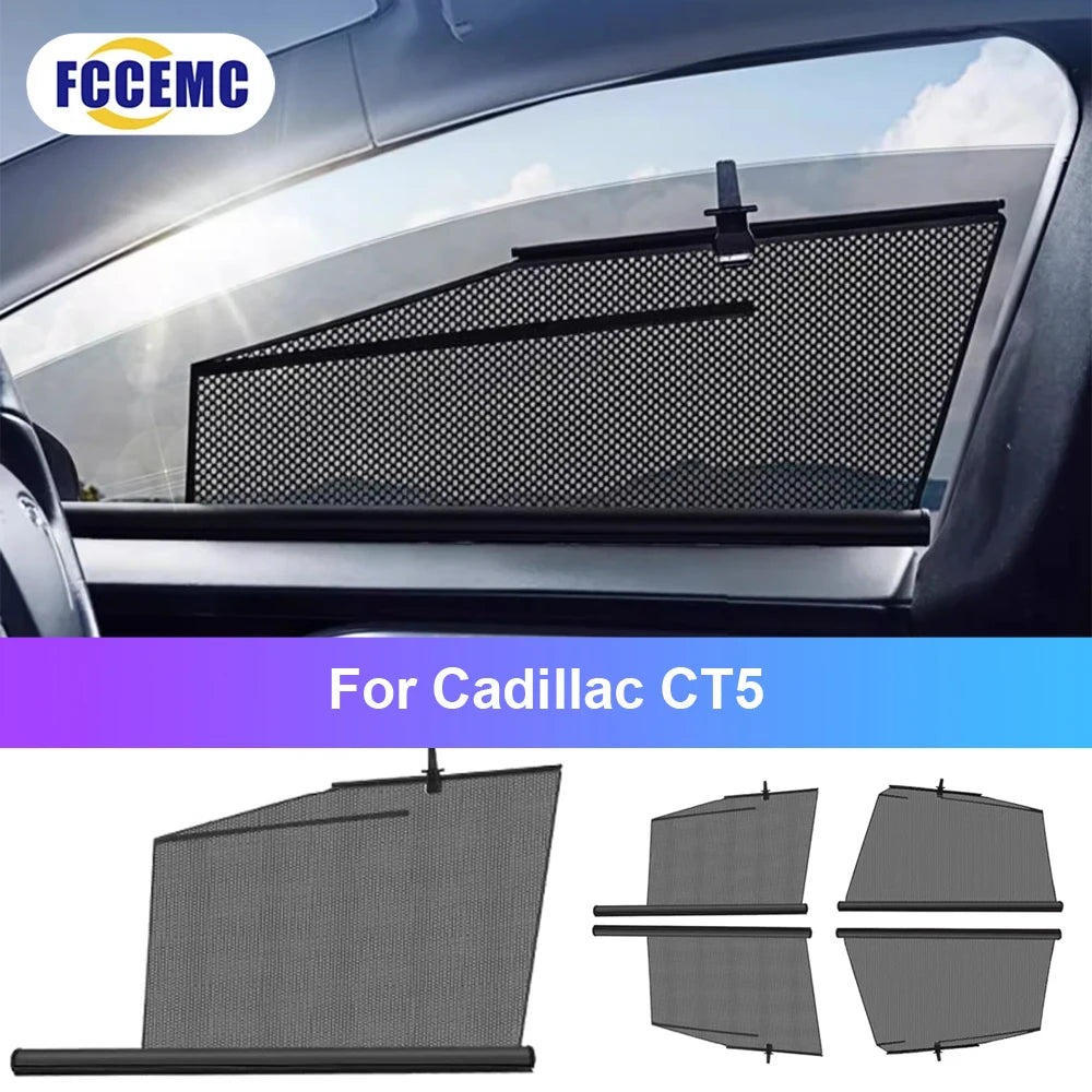 Car Sunshade, Cadillac CT5, Window Shade, Sun Protection, Front Rear, Car Accessories, UV Block