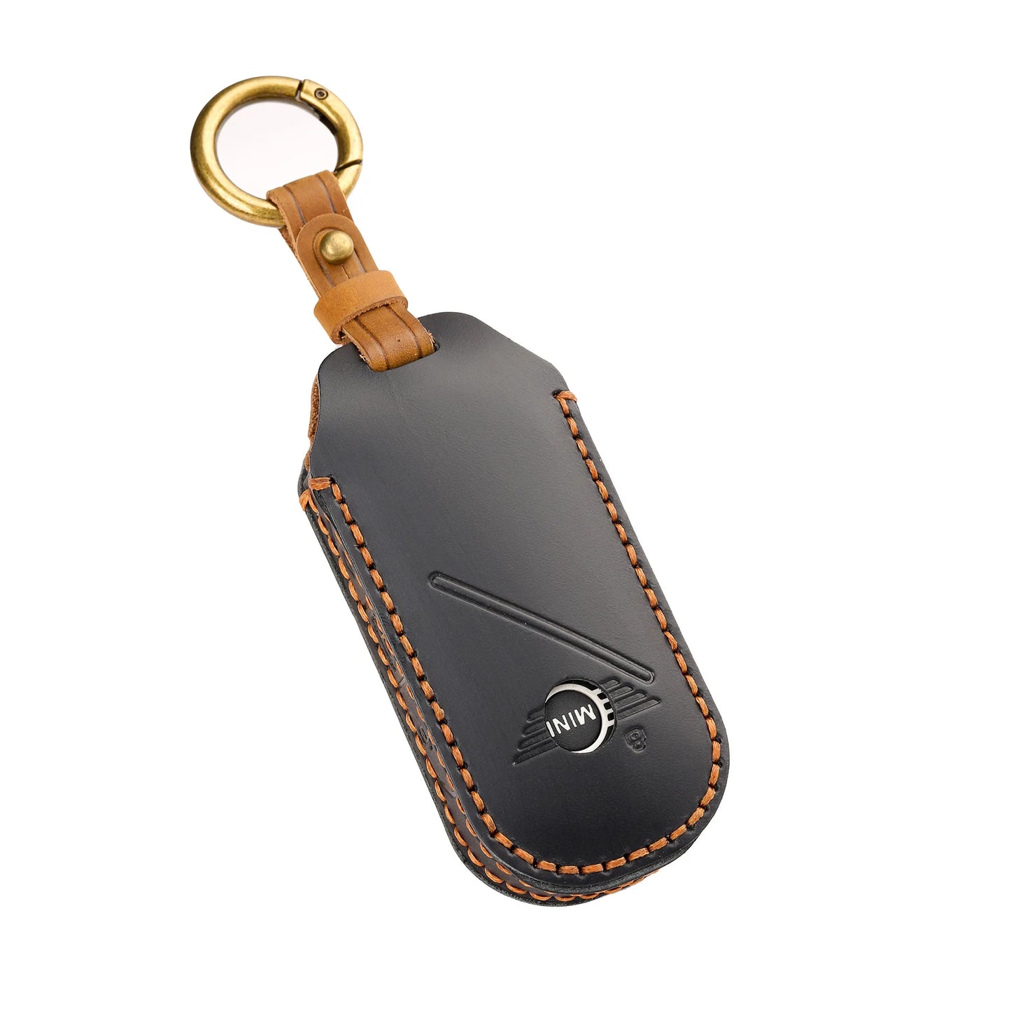 Leather Car Key Fob Cover for BMW Mini Cooper Countryman 2023-2025 – Remote Protector & Keychain