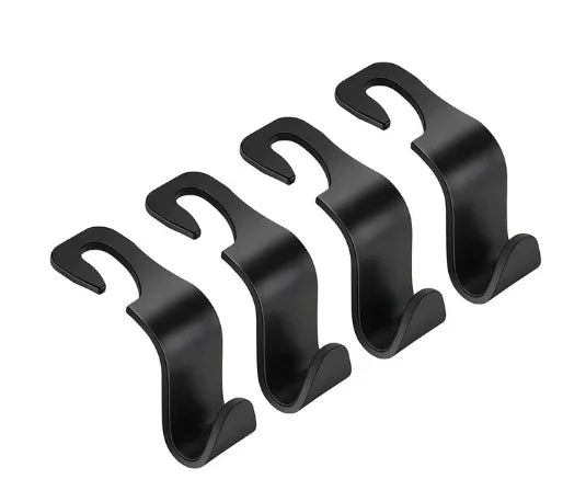 4-Pack Car Seat Headrest Hooks – Bag Holder & Organizer