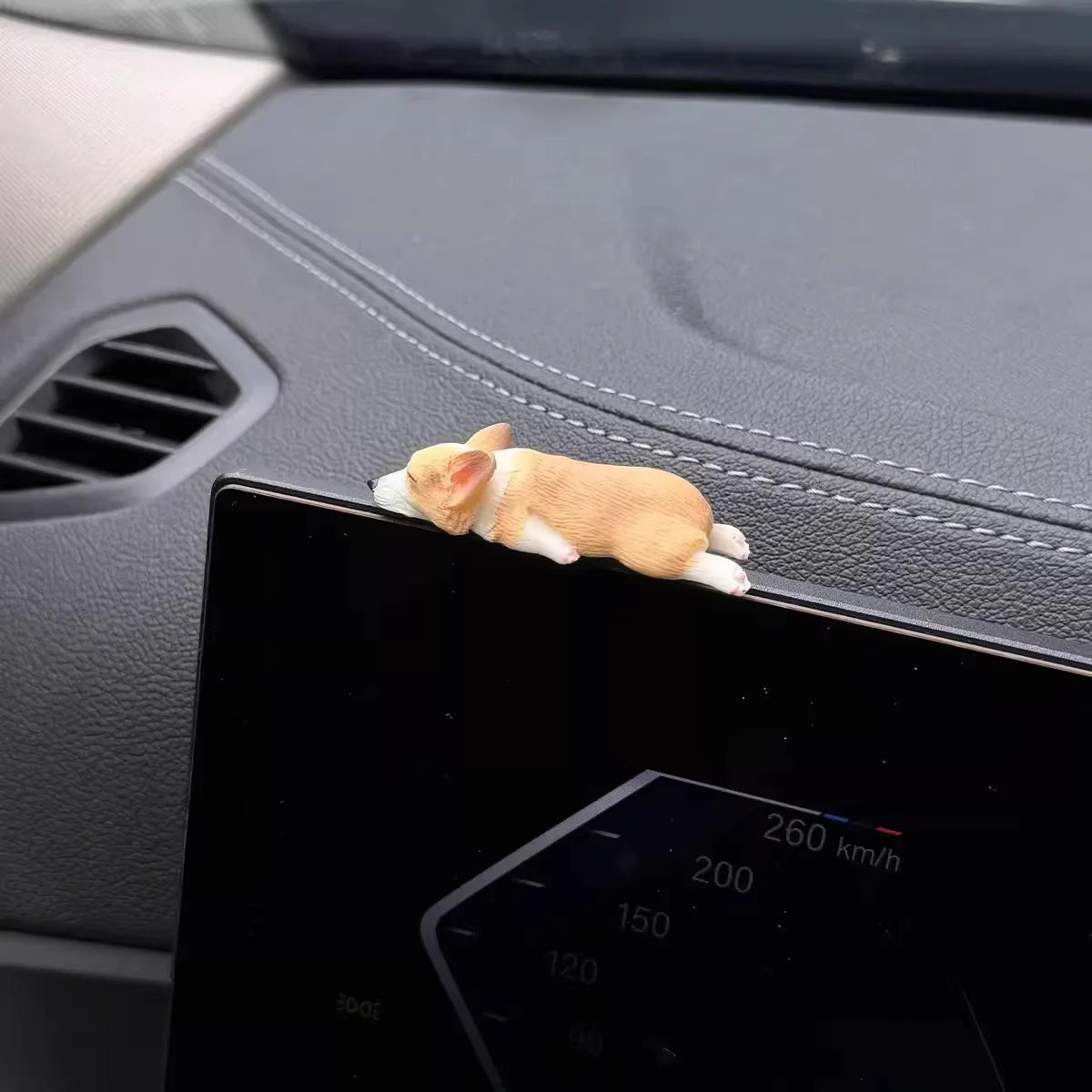 Mini Sleep Corgi Doll – Cute Car Decoration, Traceless Fixation