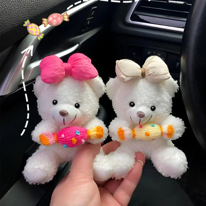 Cute Plush Car Clutch & Dashboard Decoration – Turn Signal, Rearview, Wiper Ornament