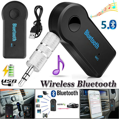 2-in-1 Bluetooth Receiver Adapter 3.5mm Car Music Aux Handsfree