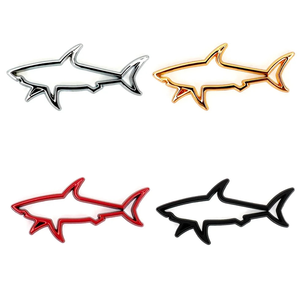 Car 3D Metal Shark Fish Emblem Badge Decal – Auto & Motorcycle Fuel Cap Decoration