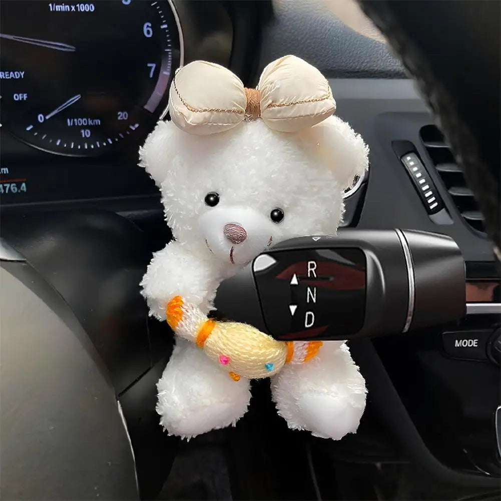 Cute Plush Car Clutch & Dashboard Decoration – Turn Signal, Rearview, Wiper Ornament