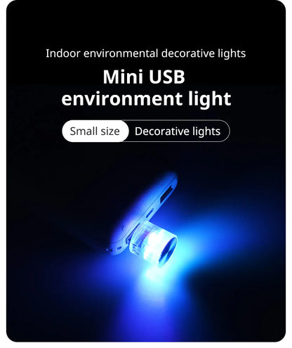 Car Mini USB LED Ambient Light – Portable Plug & Play Interior Lamp