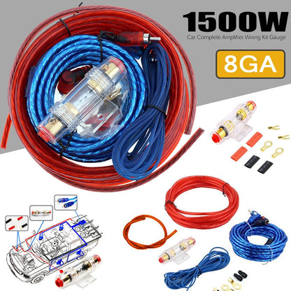 1500W AUX Kit 60AMP Fuse 8GA Power Cable Car Audio Wire Copper Clad