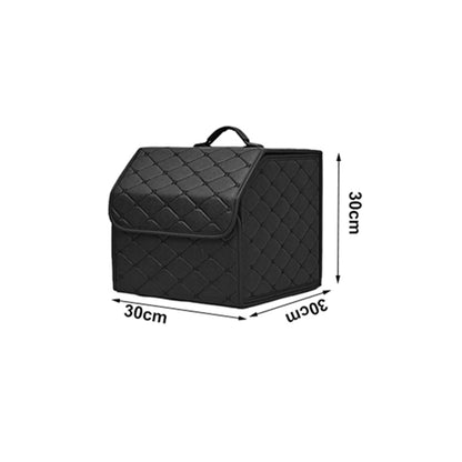 Car Trunk Organizer, Large Capacity, Multiuse, Leather, Folding, Waterproof, Emergency