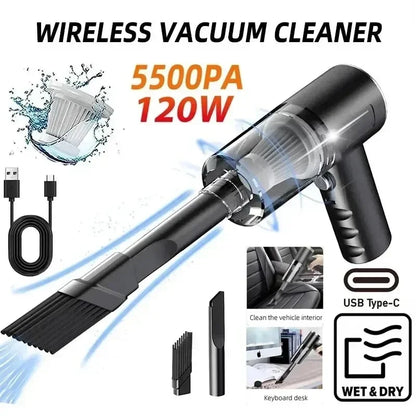 Portable Wireless Car Vacuum Cleaner 120W High Power Dual Use