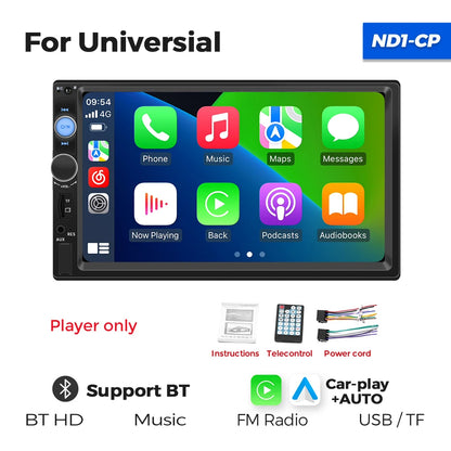 Navifly ND1 2 din Car Radio 7" Touchscreen MP5 BT SWC TF FM Camera