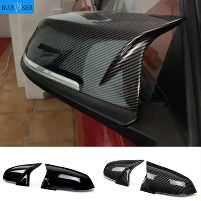 2PCS Carbon Black Rearview Mirror Cover for BMW 1-4 Series, X1 (F20-F36)