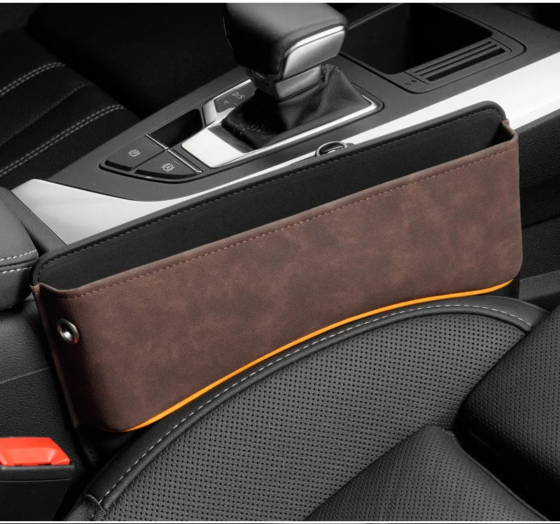 Suede Car Seat Gap Organizer – PU Leather Storage Pocket & Crevice Filler