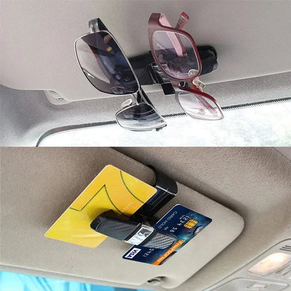 Car Sun Visor Glasses Holder – Universal Clip for Sunglasses, Cards & Tickets