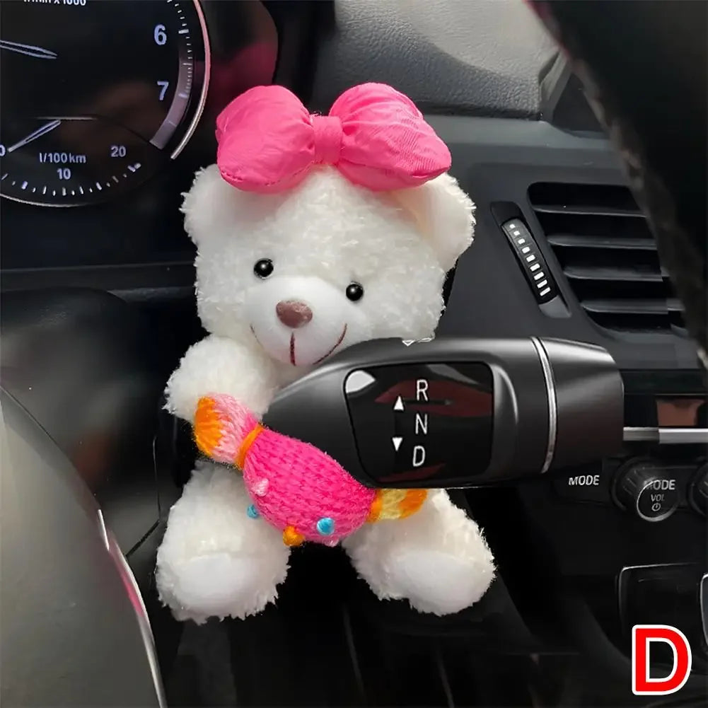 Cute Plush Car Clutch & Dashboard Decoration – Turn Signal, Rearview, Wiper Ornament