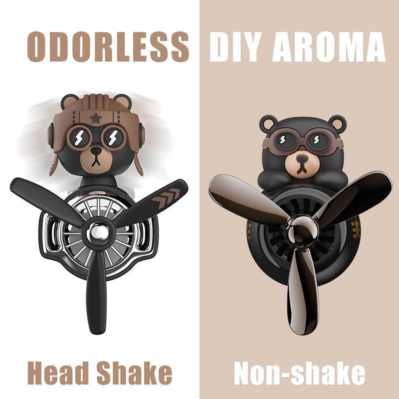 DIY Pilot Bear Car Vent Clip – Odorless Air Freshener & Interior Decor