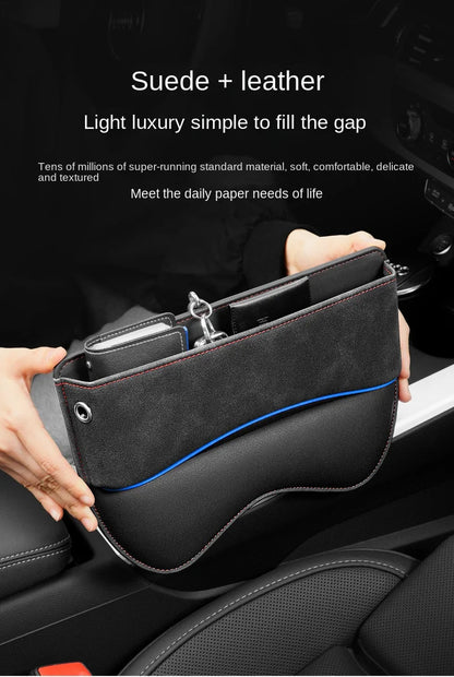 Suede Car Seat Gap Organizer – PU Leather Storage Pocket & Crevice Filler