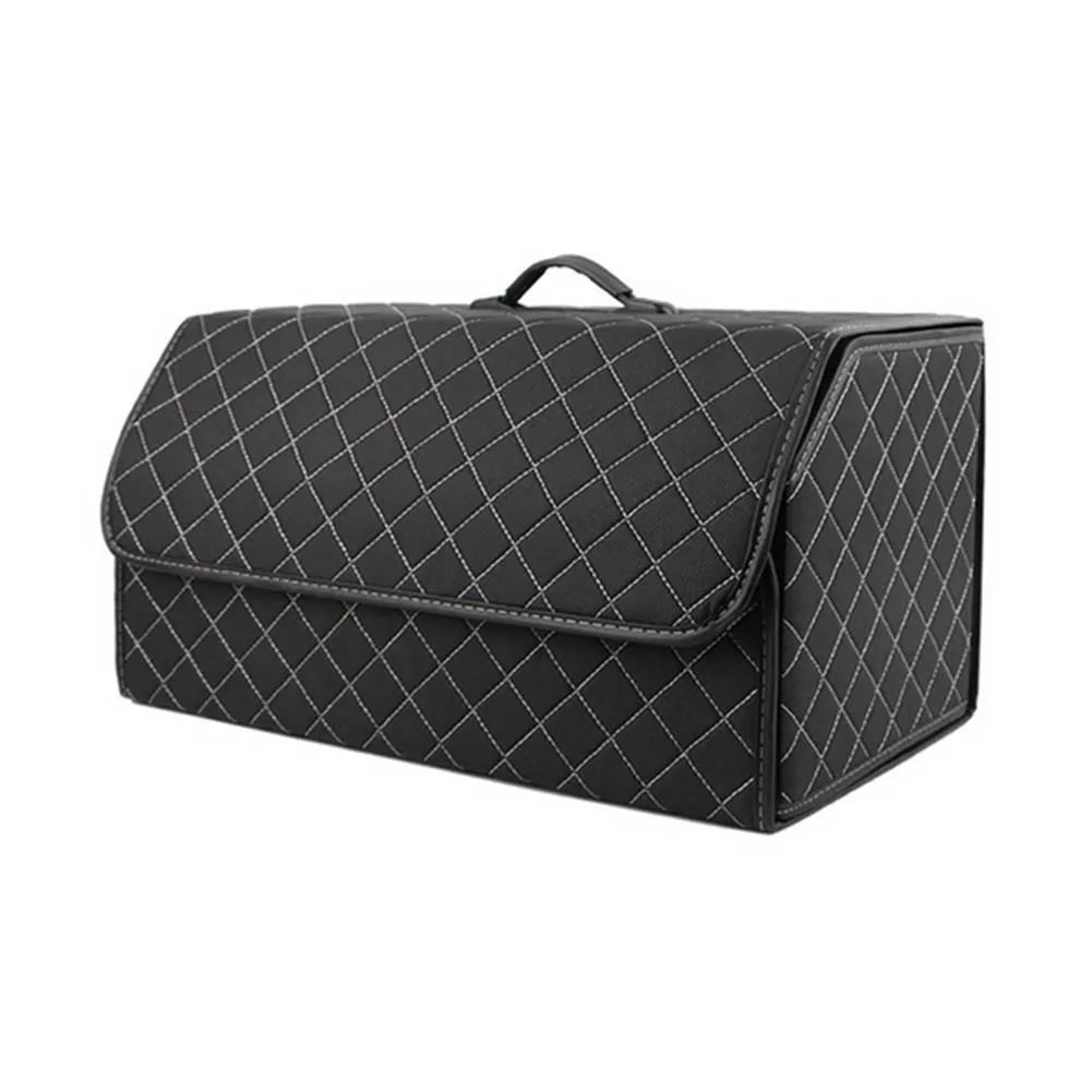 Car Trunk Organizer, Large Capacity, Multiuse, Leather, Folding, Waterproof, Emergency