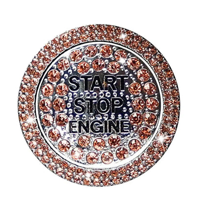 Car Start Button Diamond Stickers Rhinestone Ring Cover Accessories