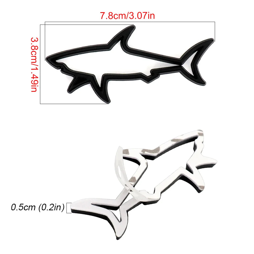 Car 3D Metal Shark Emblem Decal – Fuel Cap & Auto/Moto Decoration Badge