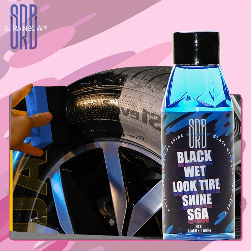 Tire Shine, Glossy Finish, UV Protection, Vinyl, Plastic