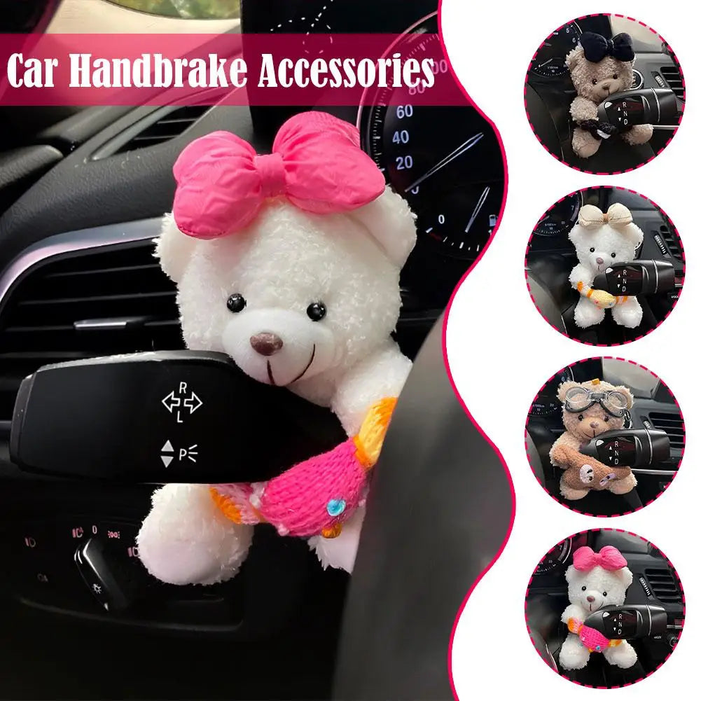 Cute Plush Car Clutch & Dashboard Decoration – Turn Signal, Rearview, Wiper Ornament