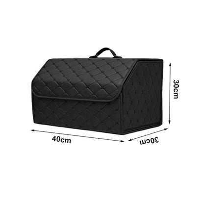 Car Trunk Organizer, Large Capacity, Multiuse, Leather, Folding, Waterproof, Emergency