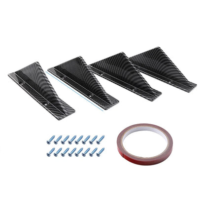 4pcs Universal Rear Bumper Lip Shark Fins Protector – Black