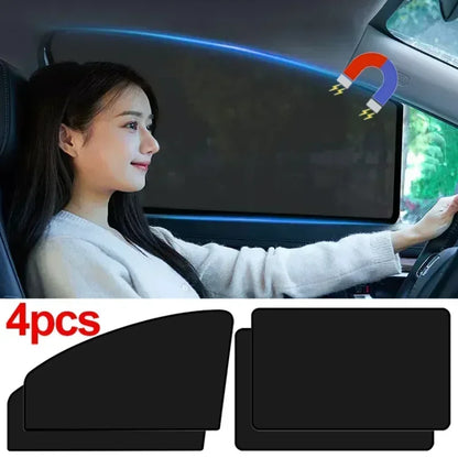 Magnetic Car Sunshade, UV Protection, Window Mesh, Front & Rear Cover, Auto Accessories