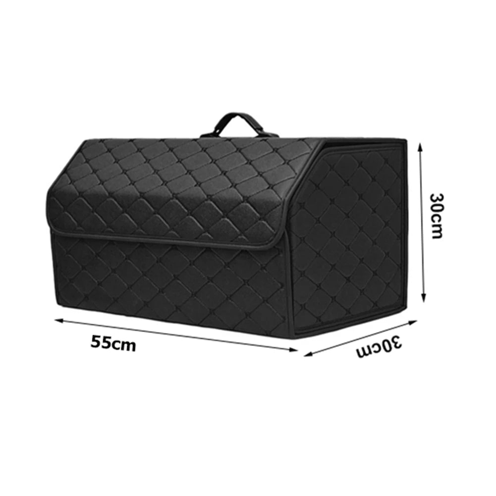 Car Trunk Organizer, Large Capacity, Multiuse, Leather, Folding, Waterproof, Emergency