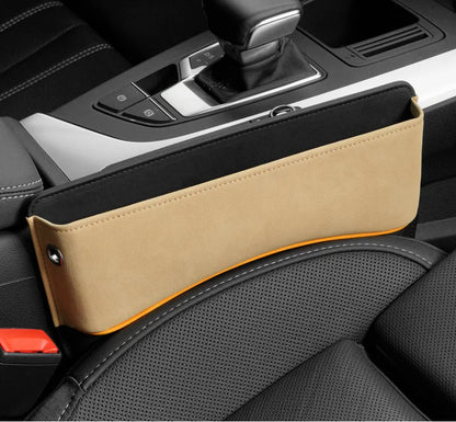 Suede Car Seat Gap Organizer – PU Leather Storage Pocket & Crevice Filler