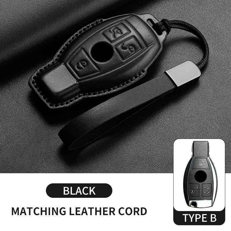 Mercedes Benz Key Fob Cover - Leather Case for A C E S G Class AMG