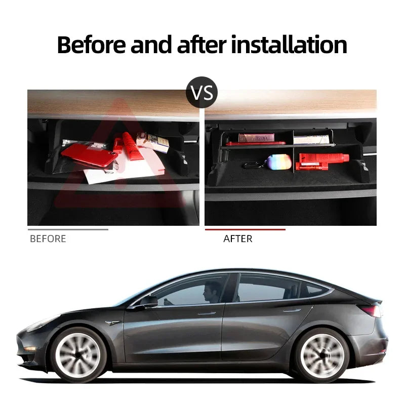 Tesla Model 3/Y Glove Box Organizer Partition Shelf (2022-2025)