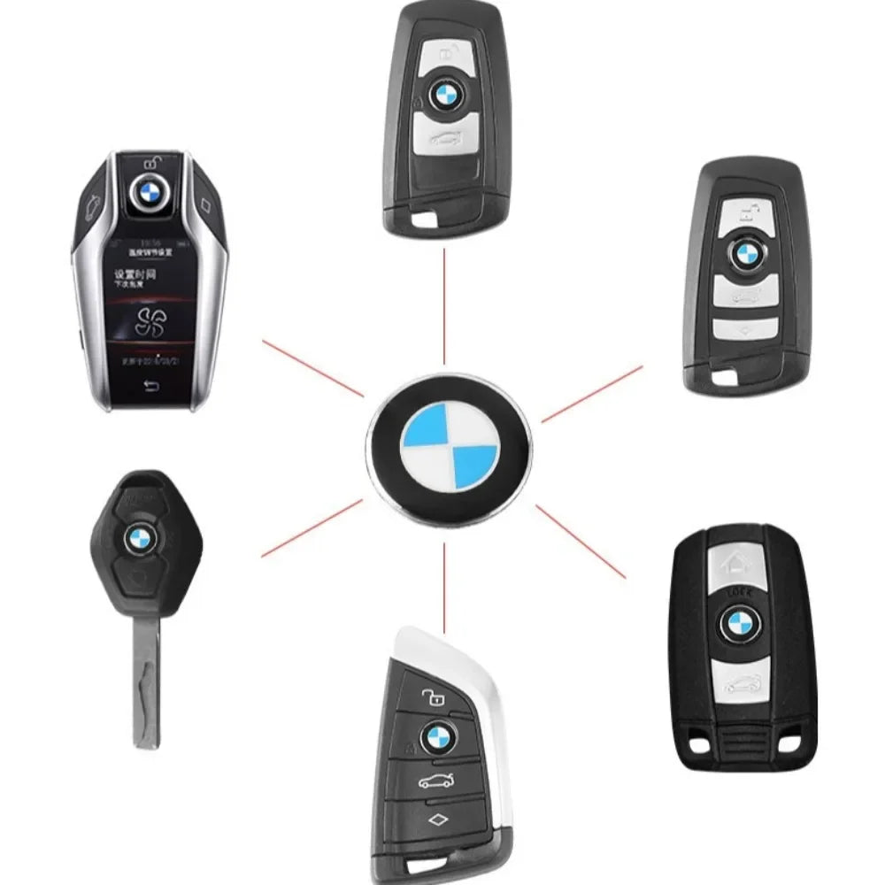 4 Pcs 11/14mm 3D Remote Key Sticker for BMW E/F Series & X/Z Models - Car Accessories