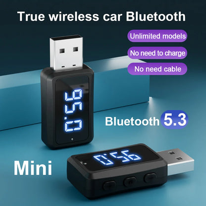 Car Bluetooth 5.3 FM02 USB Transmitter Receiver LED Handsfree Call Auto Wireless Audio