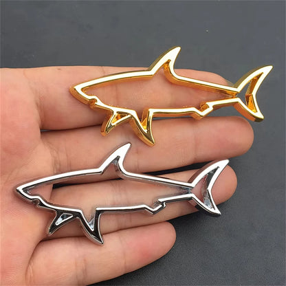 Car 3D Metal Shark Fish Emblem Badge Decal – Auto & Motorcycle Fuel Cap Decoration