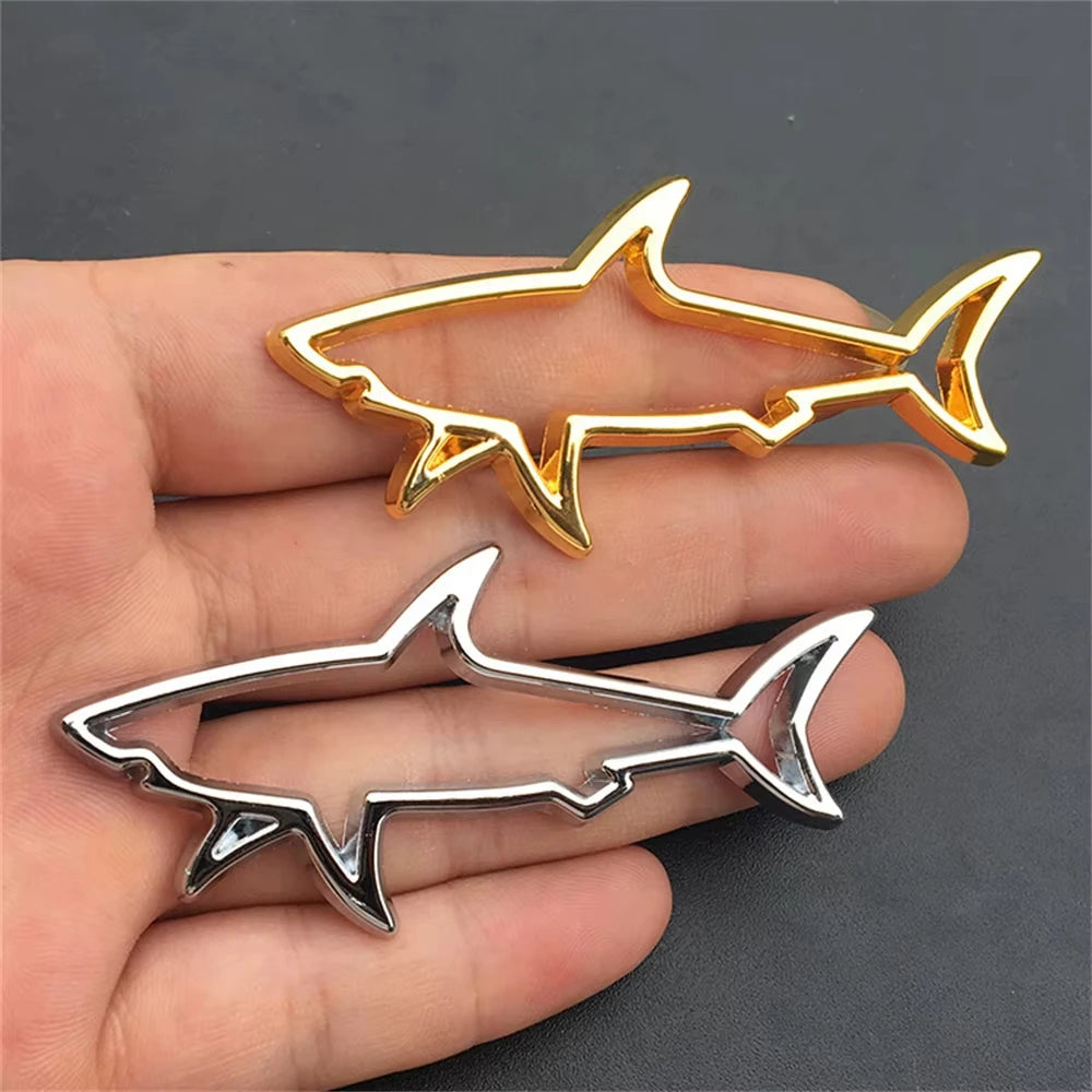 Car 3D Metal Shark Emblem Decal – Fuel Cap & Auto/Moto Decoration Badge