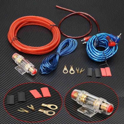 1500W AUX Kit 60AMP Fuse 8GA Power Cable Car Audio Wire Copper Clad