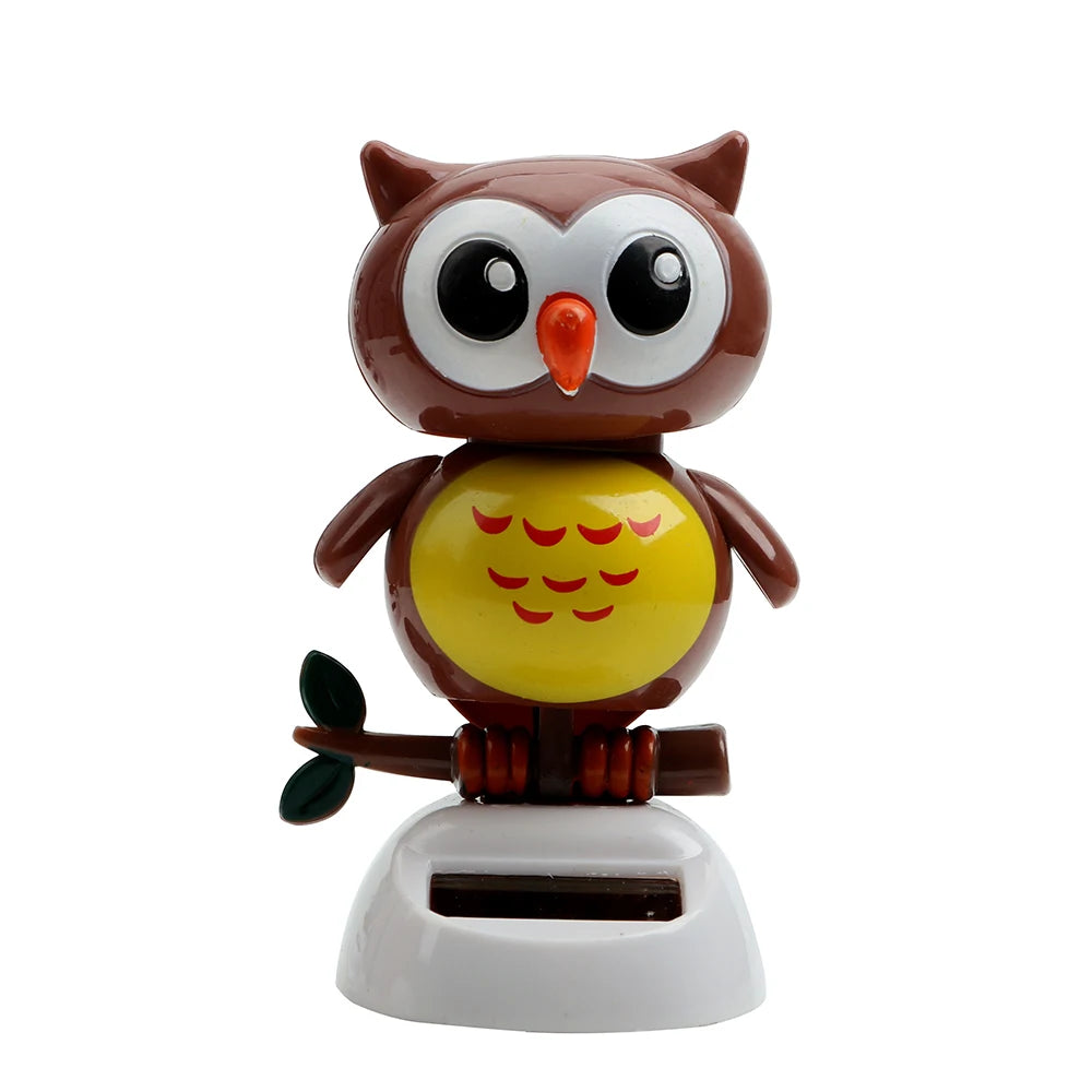 Dancing Solar Owl Car Ornament – Cute Shaking Head Dashboard Decor