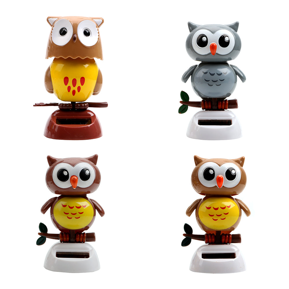 Dancing Solar Owl Car Ornament – Cute Shaking Head Dashboard Decor